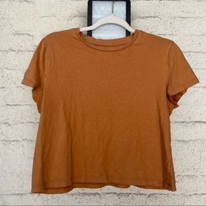 Gap Cotton Mustard Yellow Crop Tee